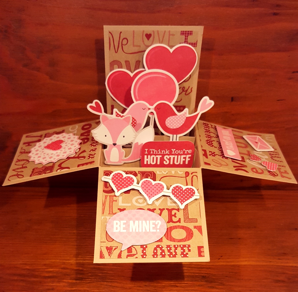 valentines pop up box card