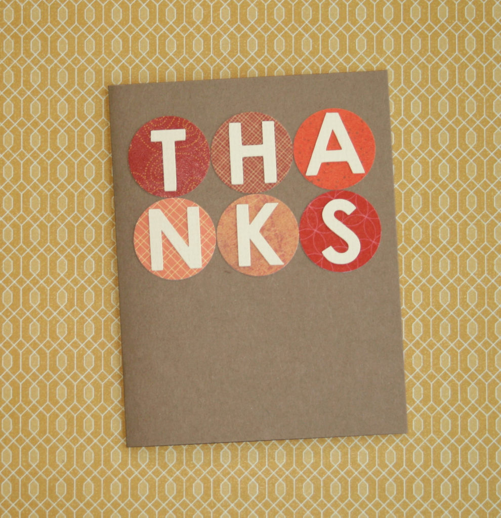 Make this easy DIY thank you card to say thanks. By following the easy step-by-step tutorial, you'll be able to show your gratitude by giving this beautiful handmade card. #craftedliving #thanksgiving #thanksgivingcrafts #diy #diycrafts #greetingcard