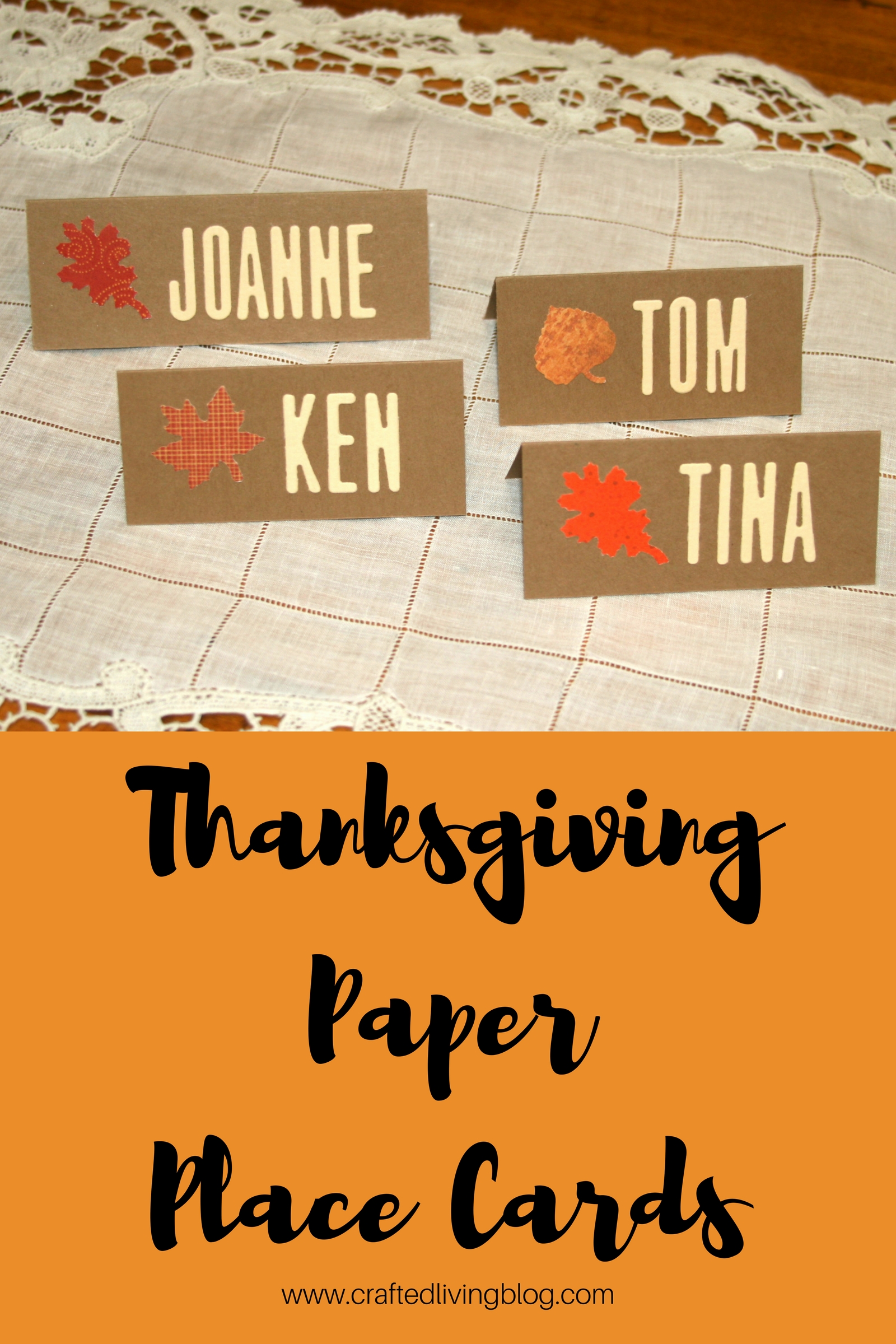 Thanksgiving Paper Place Cards • Crafted Living